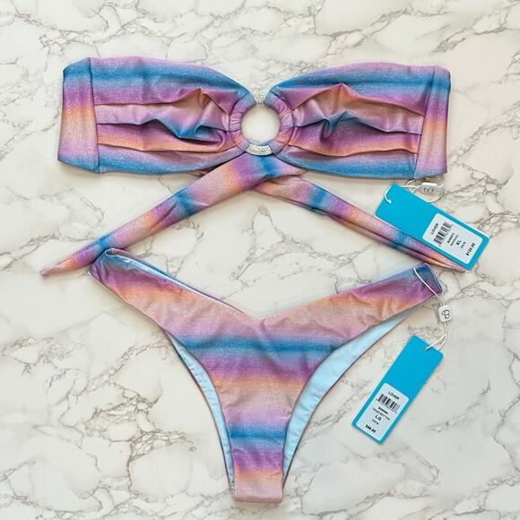 Beach Bunny  Lover Bandeau Top & Tango Bottom - Dawn Ombre $218 - Picture 10 of 12